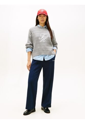 Pantalón Azul De Chándal De Felpa Con Logo Script Tommy Hilfiger Tommy Hilfiger