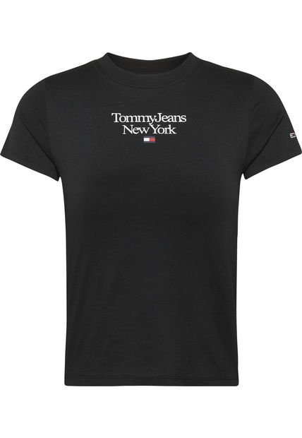 Camiseta Esencial De Vestir Tommy Jeans Mujer Negro Tommy Jeans