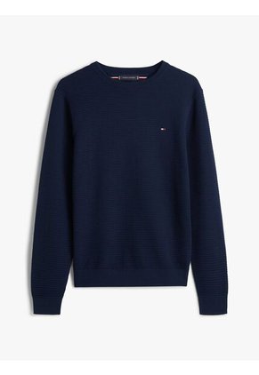 Saco Azul De Punto Texturizado Tommy Hilfiger