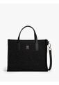 Bolso Negro Mini Tote Con Texturizado Monograma TH Tommy Hilfiger de Tommy Hilfiger
