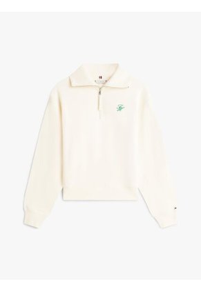 Saco Blanco Con Cierre De Media Cremallera Con Logo Script Tommy Hilfiger