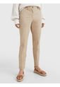 Pantalón Chino De Sarga Con Corte Slim Mujer Beige Tommy Hilfiger de Tommy Hilfiger