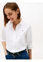 Camisa Blanca Oxford De Corte Relaxed Con Logo Tommy Hilfiger de Tommy Hilfiger