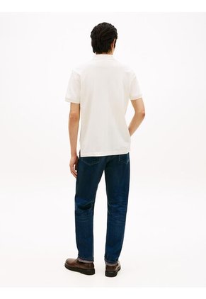 Polo Blanco De Corte Regular Con Logo Gráfico Tommy Hilfiger