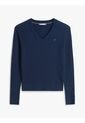 Saco Azul De Punto Trenzado Con Cuello En V Tommy Hilfiger de Tommy Hilfiger