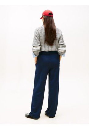 Pantalón Azul De Chándal De Felpa Con Logo Script Tommy Hilfiger