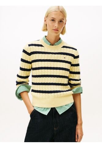 Saco Amarillo De Punto Con Cuello Redondo Tommy Hilfiger Tommy Hilfiger