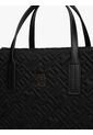 Bolso Negro Mini Tote Con Texturizado Monograma TH Tommy Hilfiger de Tommy Hilfiger