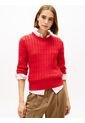 Saco Rojo De Punto Con Cuello Redondo Tommy Hilfiger de Tommy Hilfiger