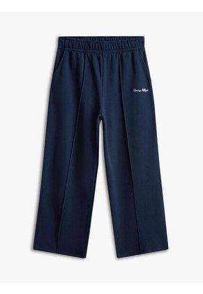 Pantalón Azul De Chándal De Felpa Con Logo Script Tommy Hilfiger