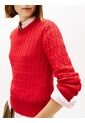 Saco Rojo De Punto Con Cuello Redondo Tommy Hilfiger de Tommy Hilfiger