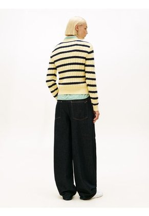 Saco Amarillo De Punto Con Cuello Redondo Tommy Hilfiger