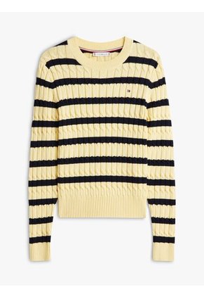 Saco Amarillo De Punto Con Cuello Redondo Tommy Hilfiger