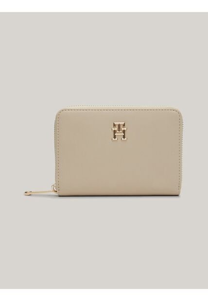 Billetera Beige Chic Mediana Con Cremallera Tommy Hilfiger