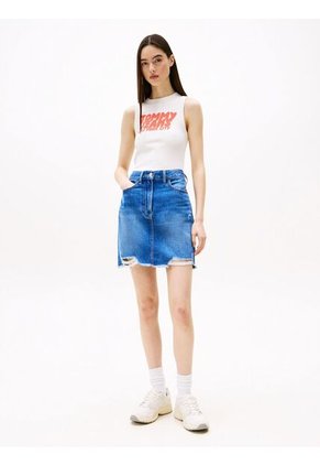 Minifalda Azul Denim Mom Desgastada Tommy Jeans