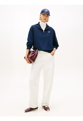 Saco Azul Con Cierre De Media Cremallera Con Logo Script Tommy Hilfiger