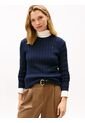 Saco Azul De Punto Con Cuello Redondo Tommy Hilfiger de Tommy Hilfiger