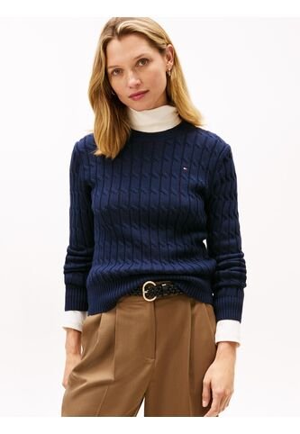 Saco Azul De Punto Con Cuello Redondo Tommy Hilfiger Tommy Hilfiger