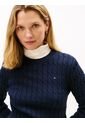 Saco Azul De Punto Con Cuello Redondo Tommy Hilfiger de Tommy Hilfiger