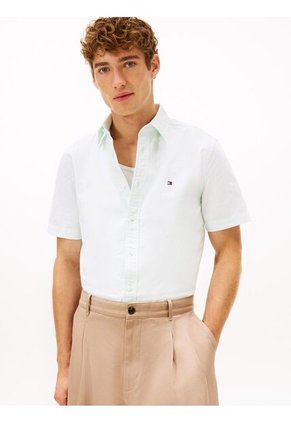 Camisa Verde Heritage De Manga Corta Tommy Hilfiger