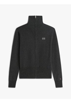 Saco Gris Con Logo Bordado Tommy Hilfiger