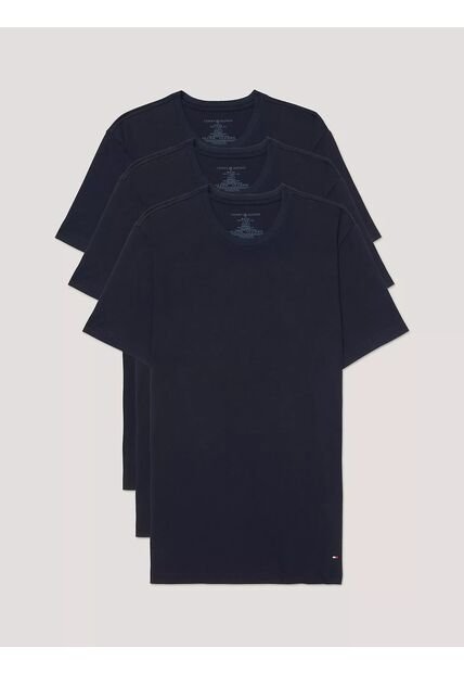 Pack Azul De 3 Camisetas De Cuello Redondo Con Logo  Tommy Hilfiger