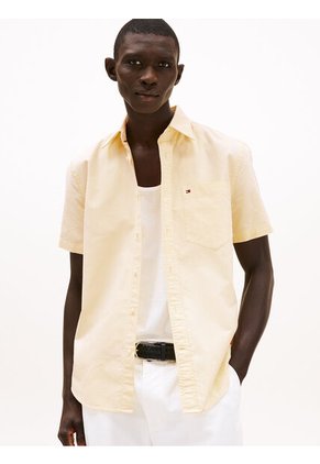 Camisa Amarilla Heritage De Manga Corta Tommy Hilfiger