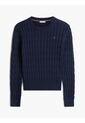 Saco Azul De Punto Con Cuello Redondo Tommy Hilfiger de Tommy Hilfiger