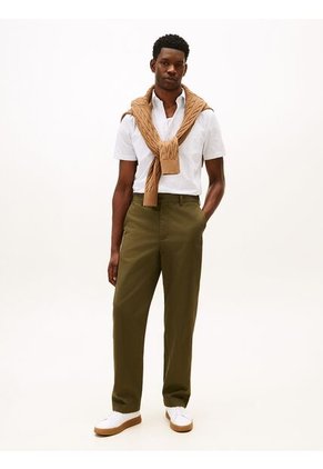 Camisa Blanca De Popelín Flex Estampada De Corte Regular Tommy Hilfiger