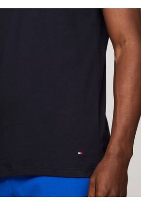 Pack Azul De 3 Camisetas De Cuello Redondo Con Logo  Tommy Hilfiger
