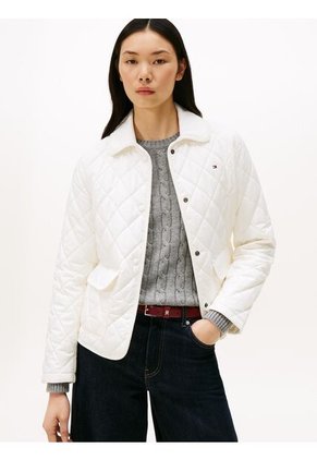 Chaqueta Blanca Acolchada Con Logo Tommy Hilfiger