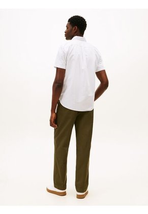 Camisa Blanca De Popelín Flex Estampada De Corte Regular Tommy Hilfiger