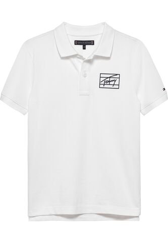 Polo Blanco Varsity Con Logo Gráfico Tommy Hilfiger Tommy Hilfiger