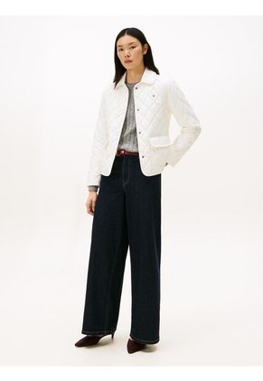 Chaqueta Blanca Acolchada Con Logo Tommy Hilfiger