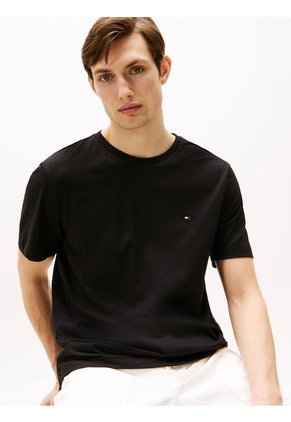 Camiseta Negra Essential De Corte Regular Tommy Hilfiger