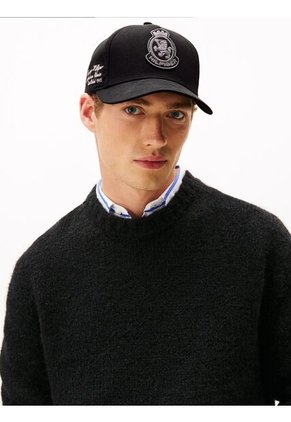 Gorra Negra Con Logo De Escudo De 5 Panales Tommy Hilfiger