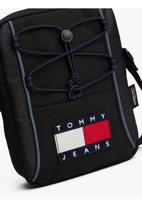 Bolso Negro Reporter Con Correa Cruzada Y Logo Tommy Hilfiger