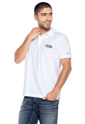 Polo Blanco-Azul Tommy Hilfiger