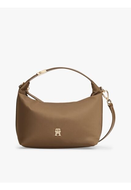 Bolso Café Crossover Con Monograma TH Tommy Hilfiger