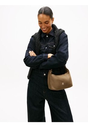 Bolso Café Crossover Con Monograma TH Tommy Hilfiger