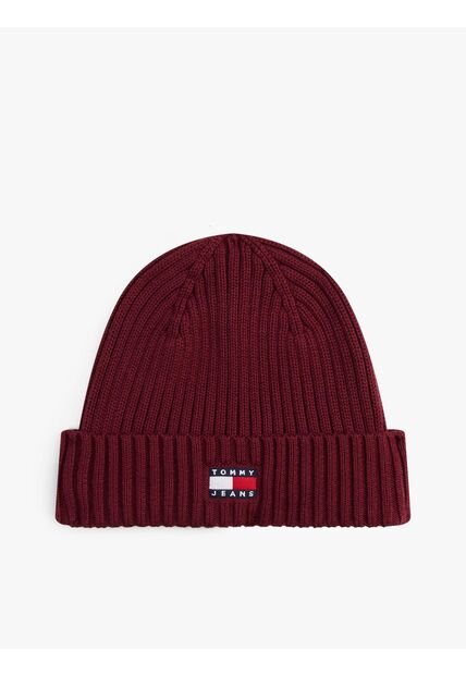 Gorro Rojo Heritage De Punto Canal Con Logo Tommy Hilfiger