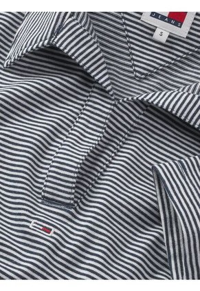 Vestido Azul Tipo Polo De Rayas Tommy Jeans
