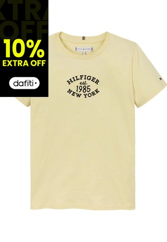 Camiseta Niña Amarilla Corte Slim Y Logo Aterciopelado Tommy Hilfiger Tommy Hilfiger