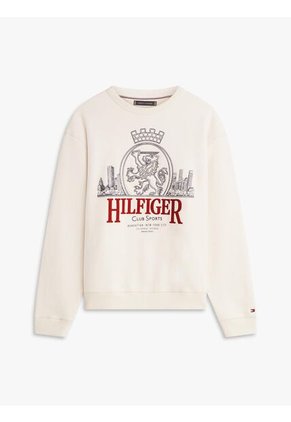 Buzo Blanco Heritage Amplio Con Escudo Bordado Tommy Hilfiger