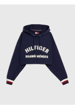 Hoodie Cropped Con Capucha Tommy Hilfiger X Shawn Mendes Mujer Gris Tommy Hilfiger