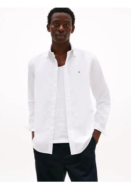 Camisa Multicolor Flex Poplin De Manga Larga Tommy Hilfiger