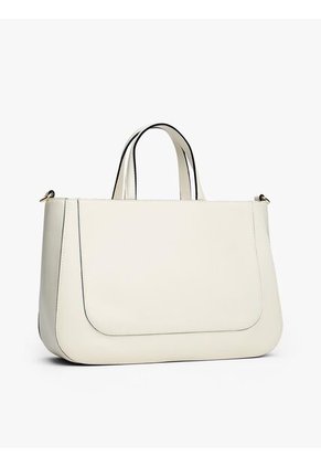 Bolso Beige Satchel Con Logo Tommy Hilfiger