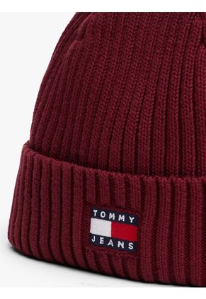 Gorro Rojo Heritage De Punto Canal Con Logo Tommy Hilfiger