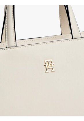 Bolso Beige Satchel Con Logo Tommy Hilfiger