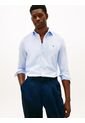 Camisa Celeste Slim Flex Con Textura Dobby Tommy Hilfiger de Tommy Hilfiger